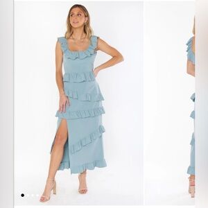 NWT Show Me Your Mumu Greta Dress - silver sage stretch crepe